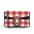 Gucci Dionysus Super Mini Tweed Bag - Red & White Check