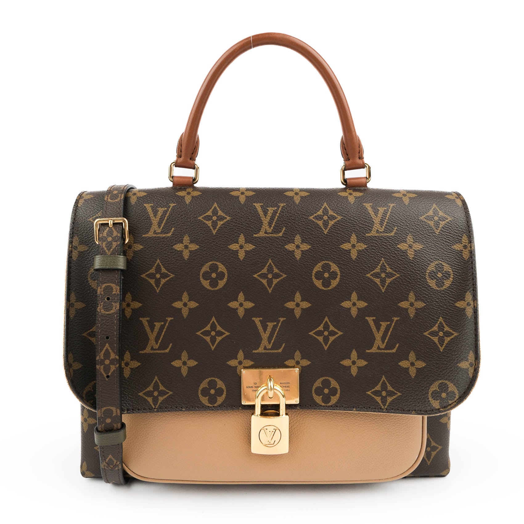 Louis Vuitton Marignan Messenger Bag Monogram Canvas Sesame Leather M44259 2-Way
