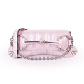Gucci Metallic Purple Quilted Leather Large Horsebit Chain Bag with Silver Hardware