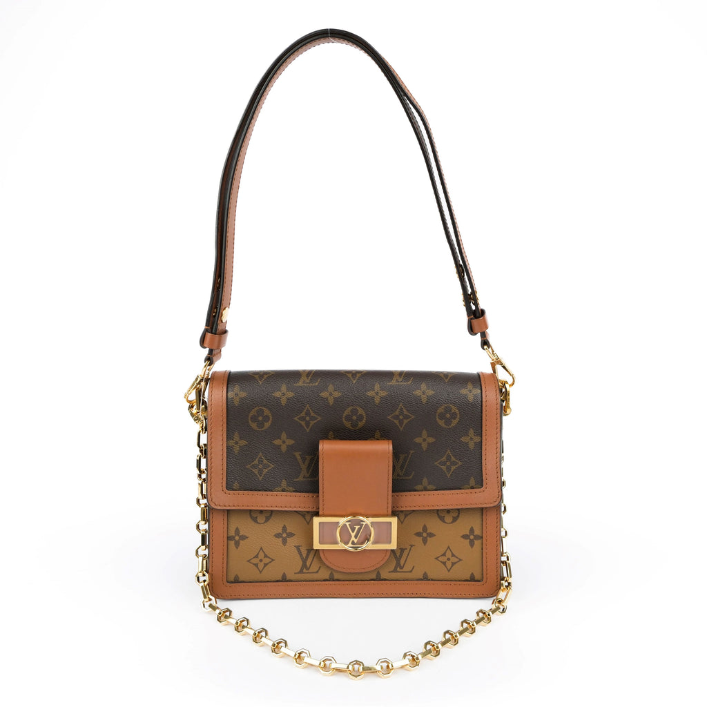 Louis Vuitton Dauphine MM Monogram Reverse Canvas Brown Crossbody Bag - M44391