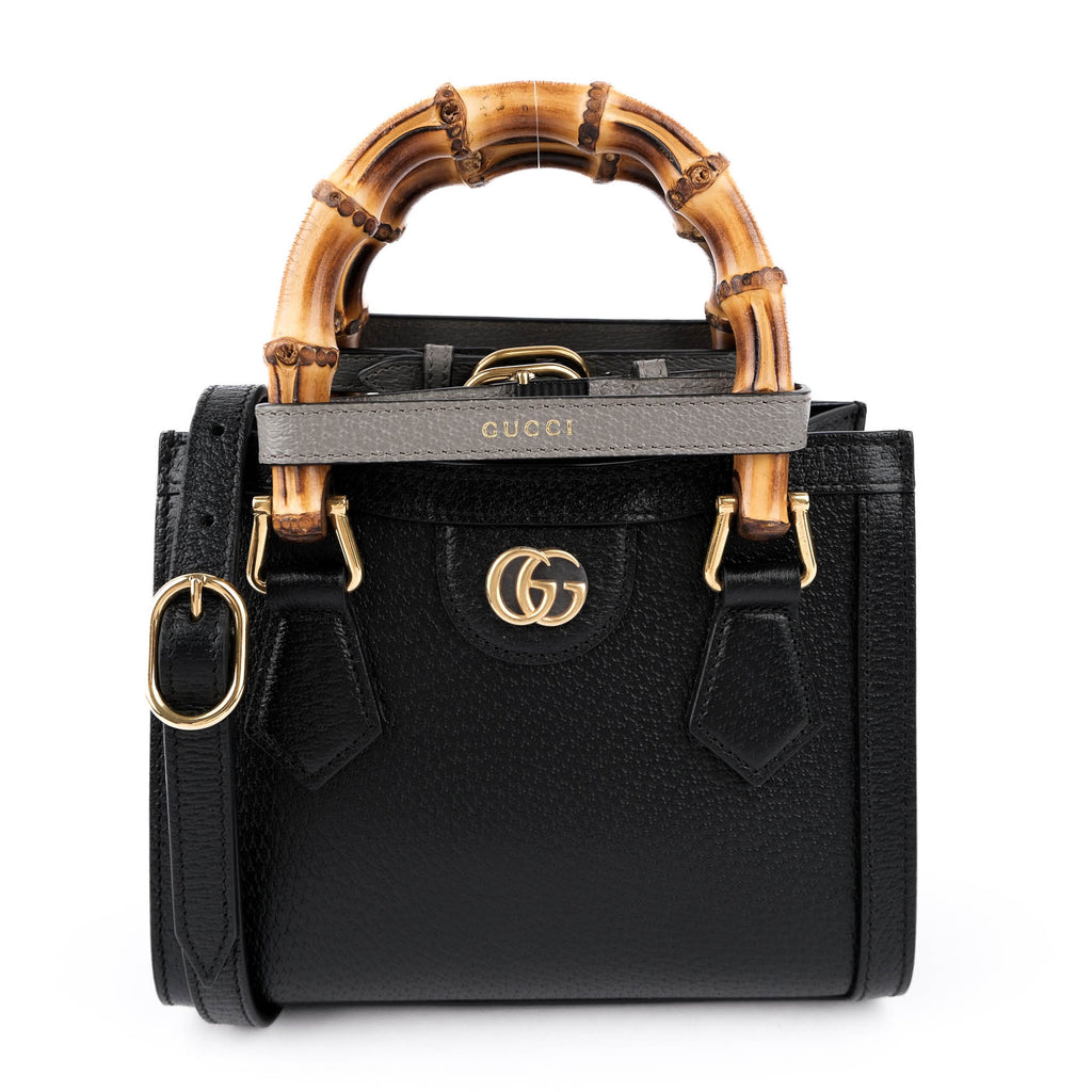 Gucci Diana Mini Handbag - Black Leather with Bamboo Handles