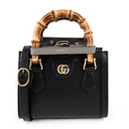Gucci Diana Mini Handbag - Black Leather with Bamboo Handles