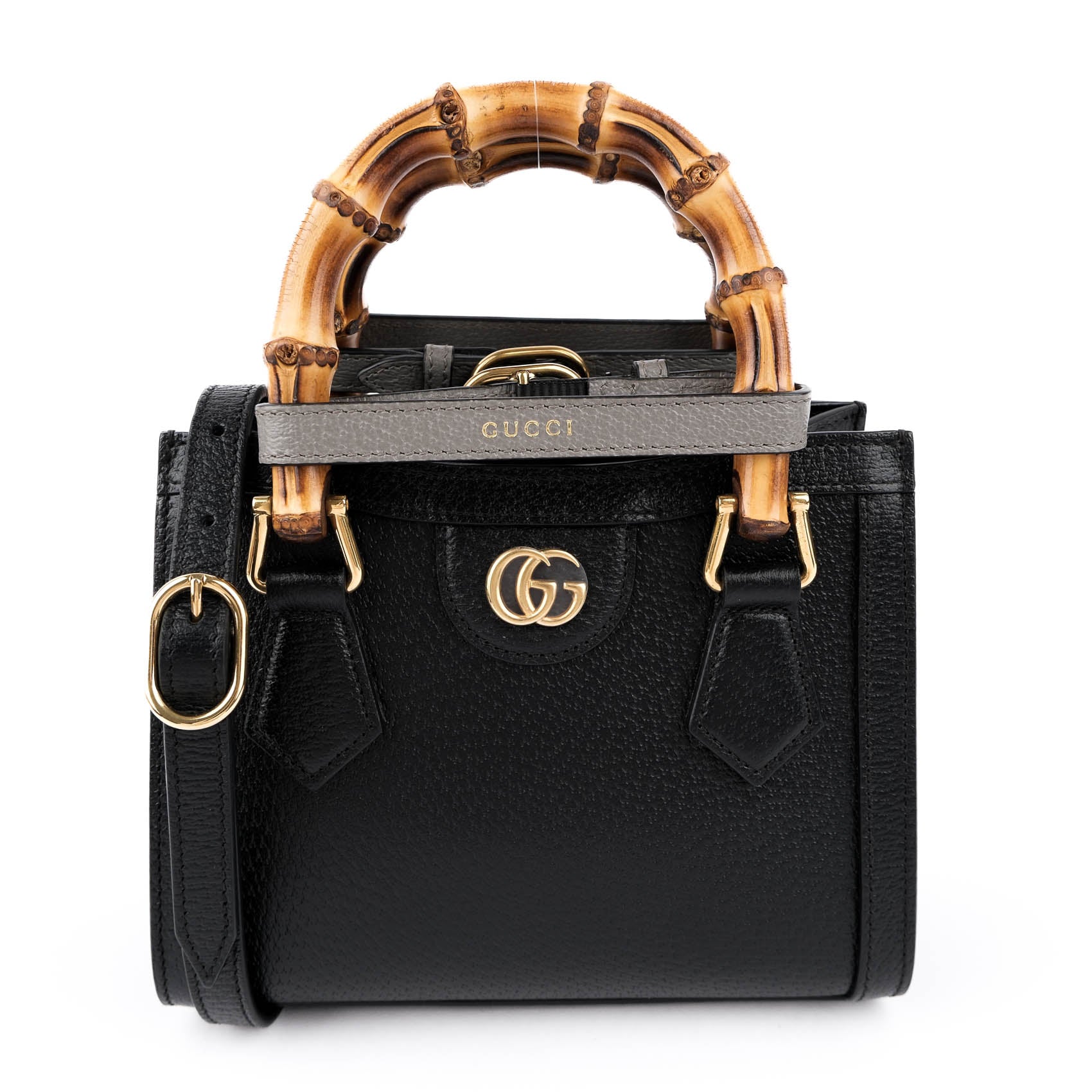 Gucci Diana Mini Handbag - Black Leather with Bamboo Handles