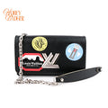 Louis Vuitton Twist Chain Wallet Epi Leather Black Patches Rank A