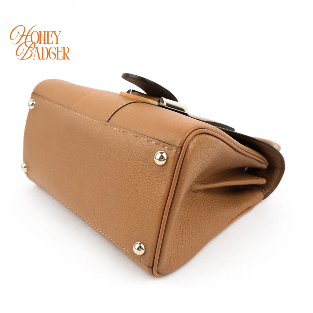 Delvaux Brillant Mini Rodéo Calf Tan Brown Palladium Hardware Rank AB