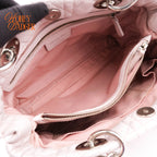 Dior Soft Small Shopping Tote Cannage Lambskin Light Pink Silver Hardware Rank AB