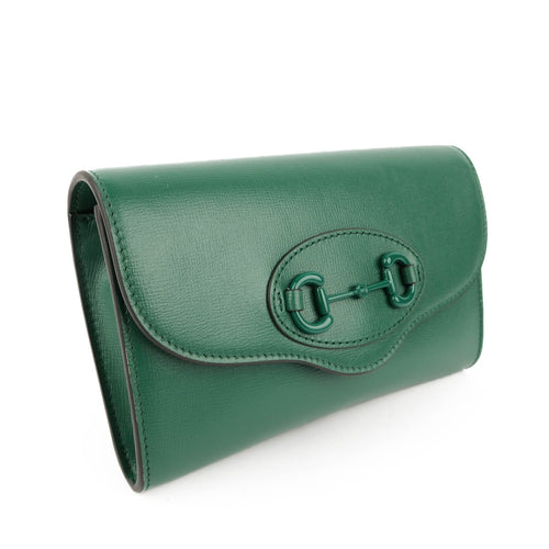 Gucci Horsebit 1955 Mini Shoulder Bag Green Leather with Web Strap 724713