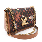 Louis Vuitton Catgram Twist MM Shoulder Bag Monogram Canvas Brown M44408