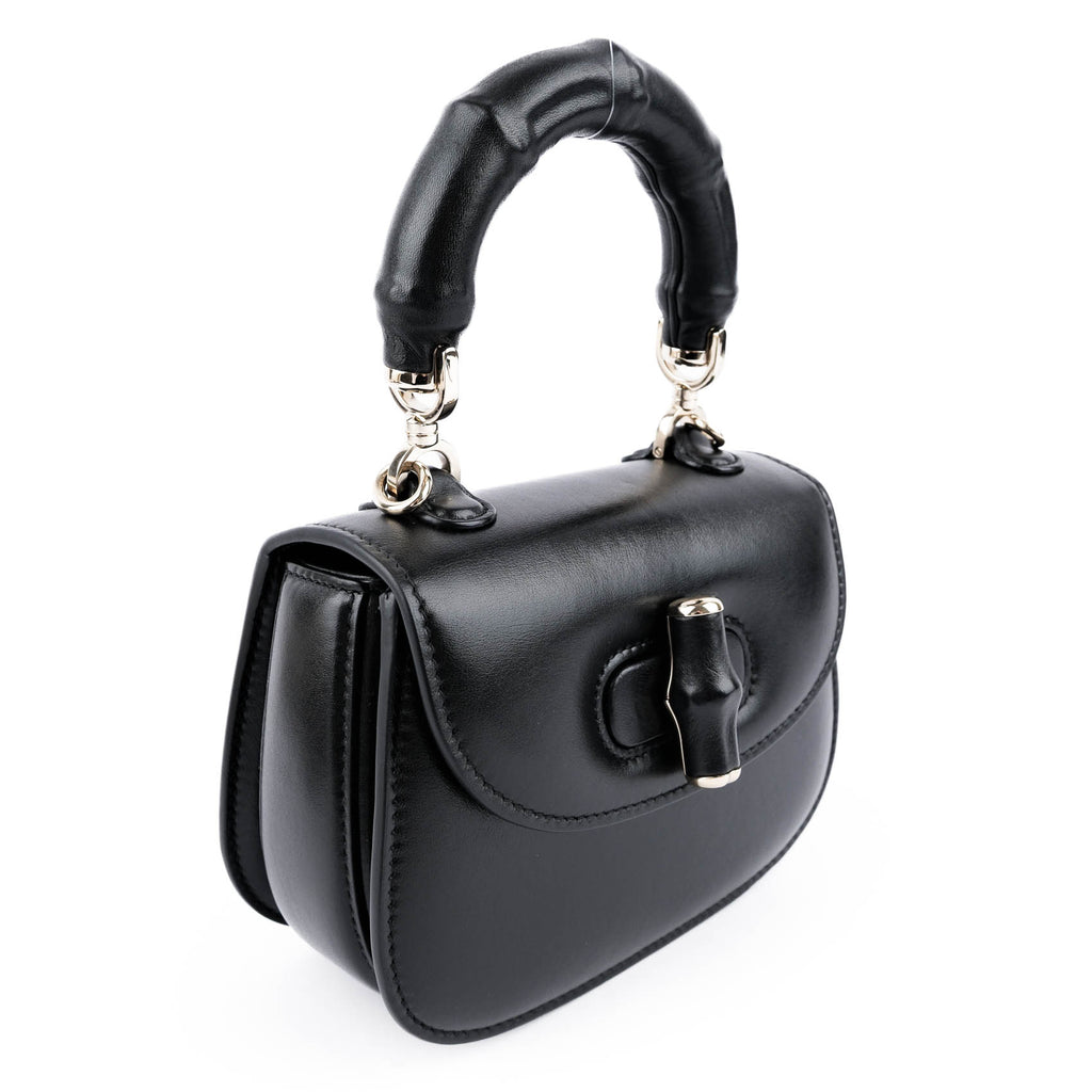 Gucci Bamboo 1947 Mini Top Handle Black Bag