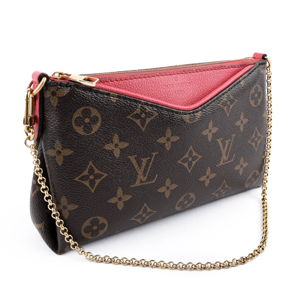 Louis Vuitton Pallas Clutch Monogram Crossbody and Shoulder Bag