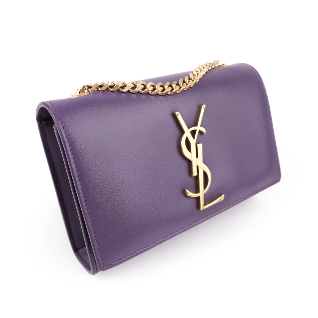 Saint Laurent Small Kate Purple Grained Leather