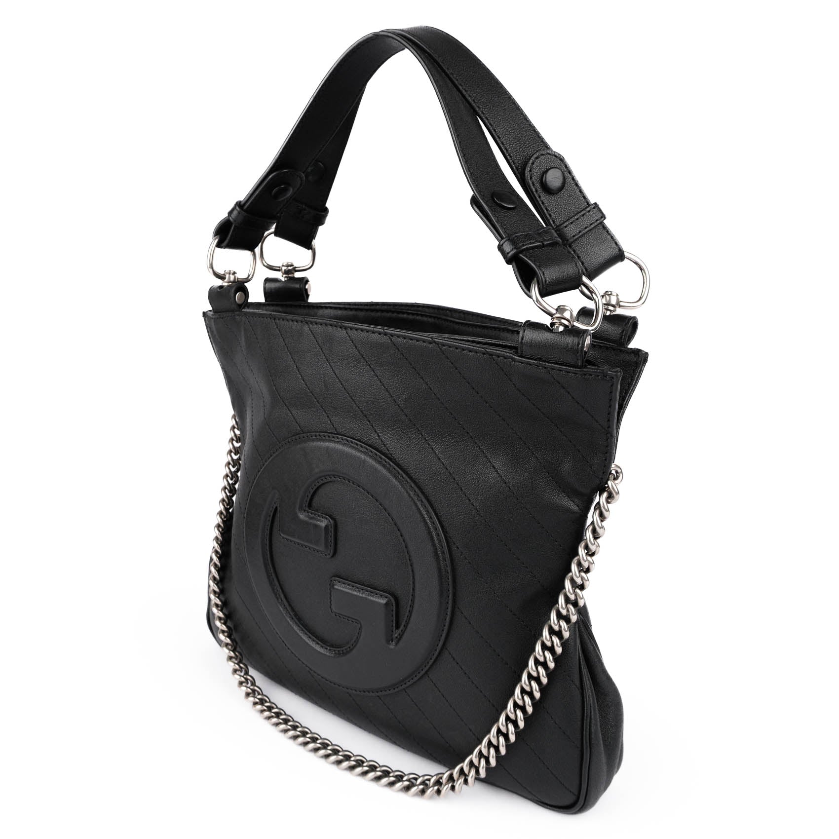 Gucci Blondie Leather 2 Way Handbag Black