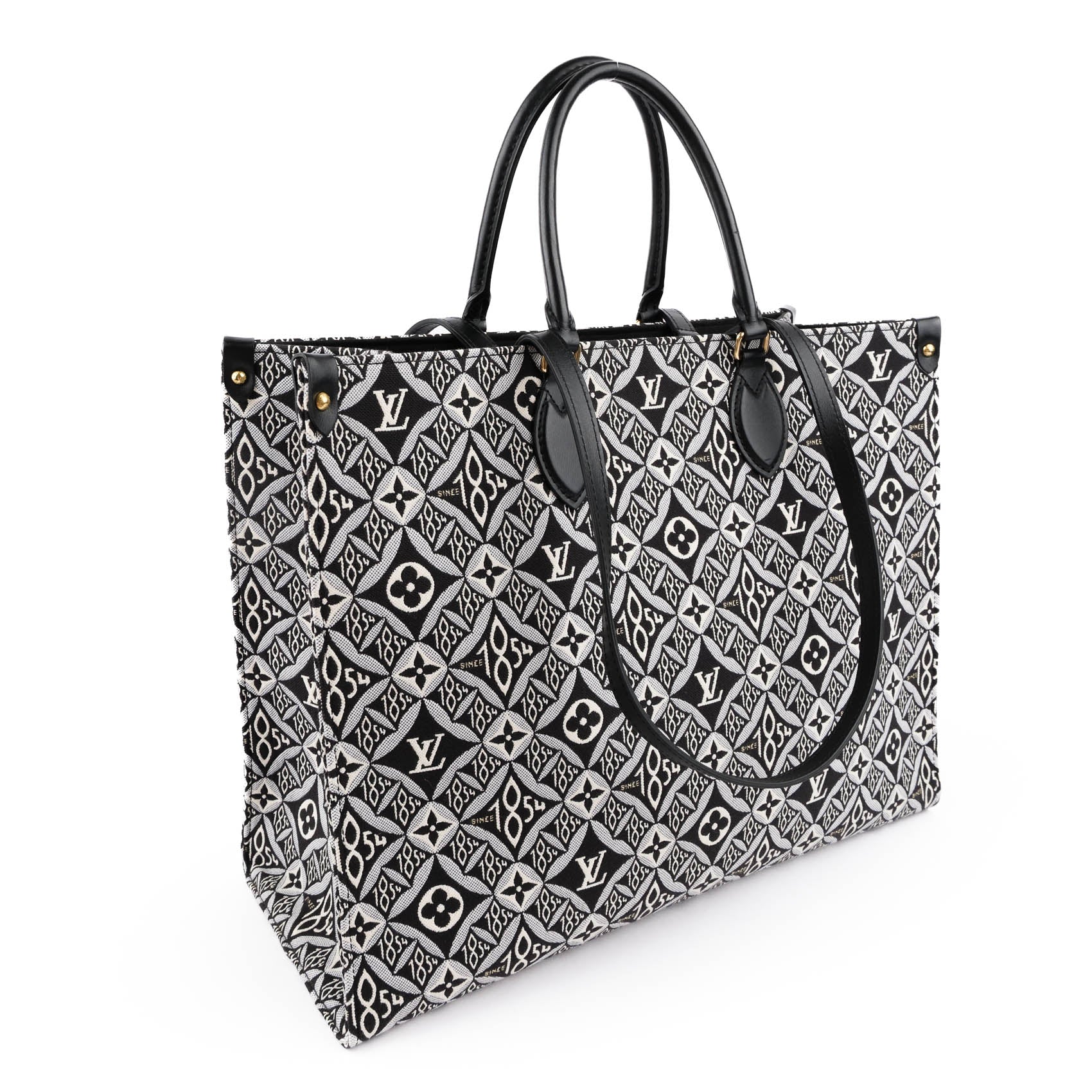 Louis Vuitton Onthego GM Since 1854 M57207 Black Jacquard Tote Bag NFC Verified