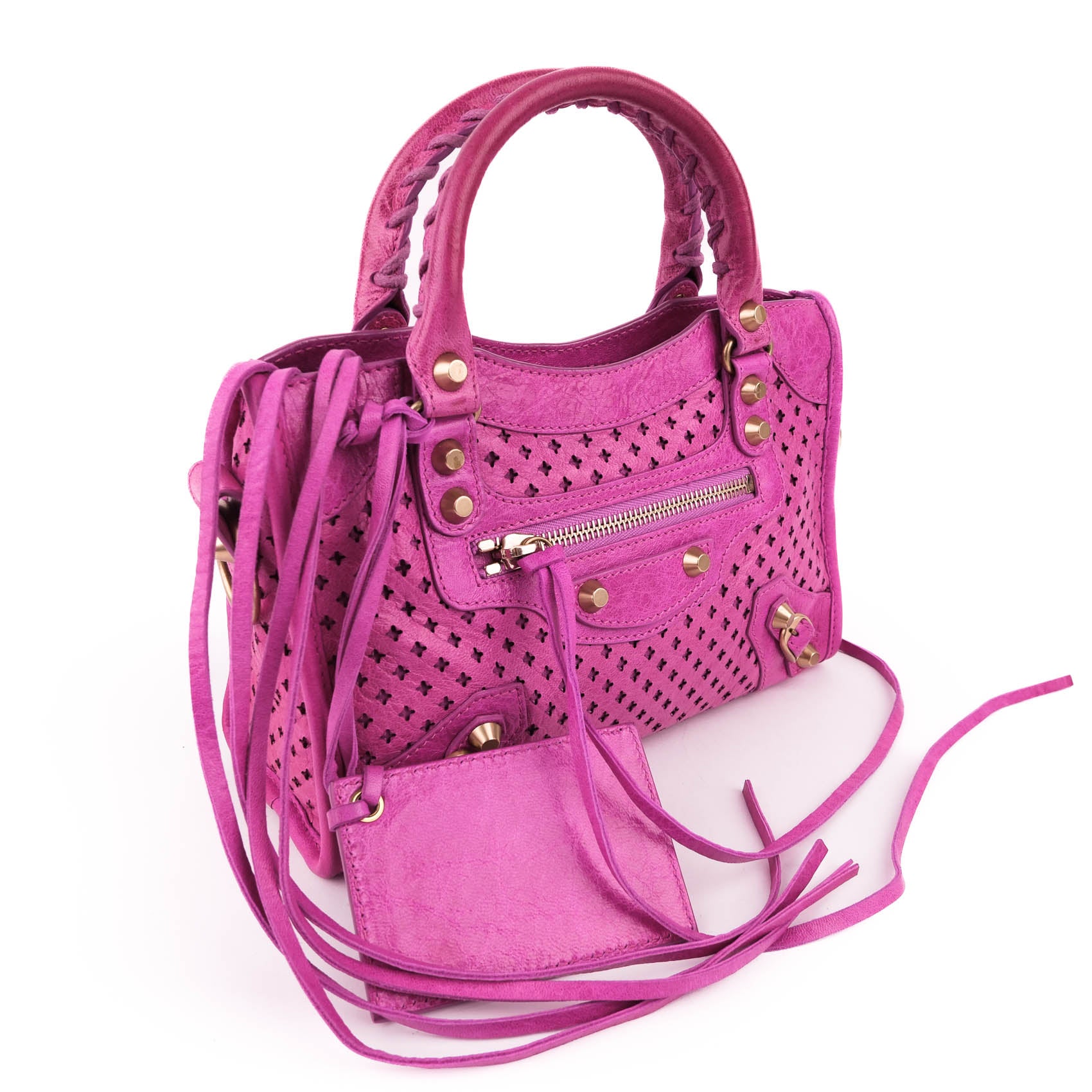 Balenciaga Classic City Mini Pink Leather 2Way Shoulder Handbag
