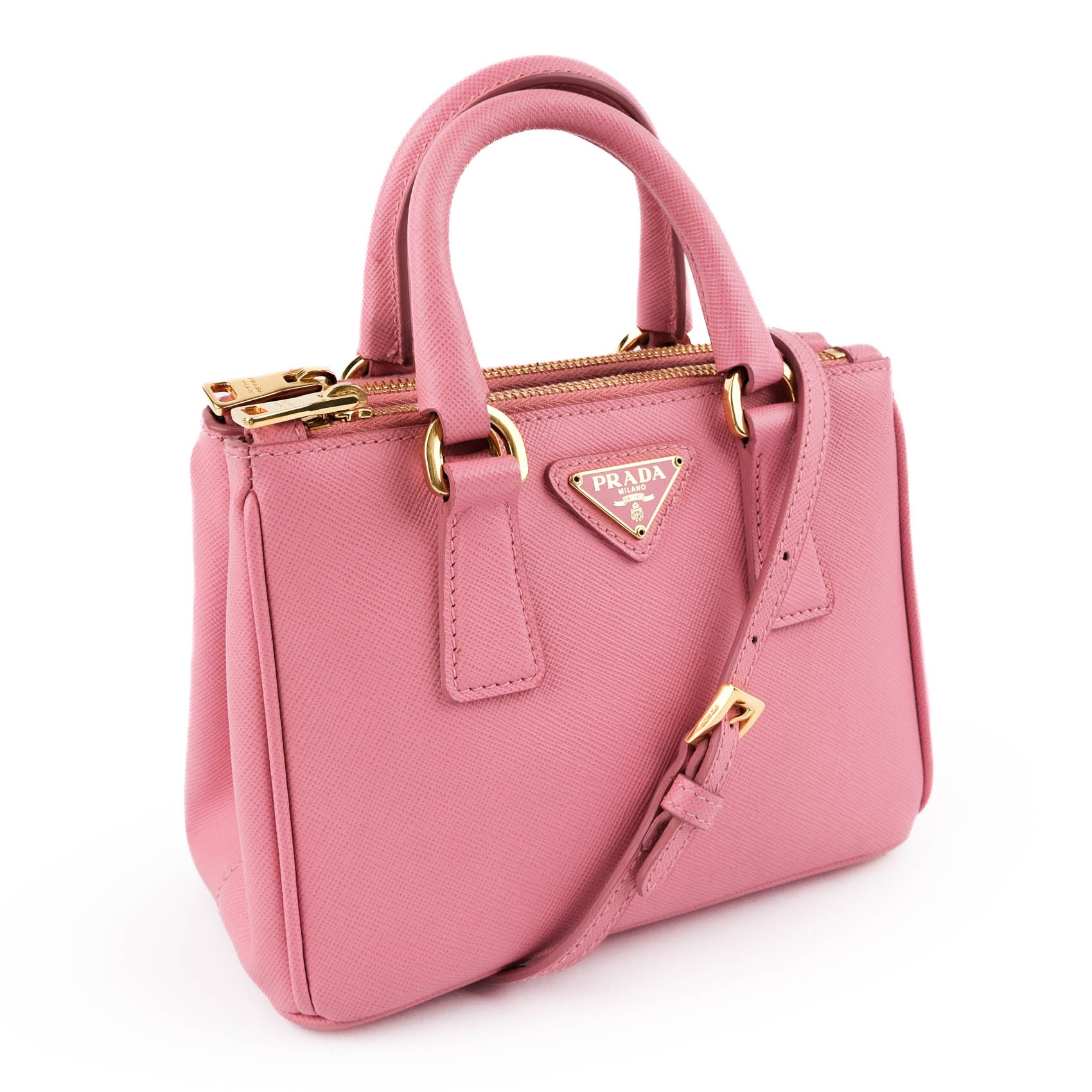 Prada Saffiano Lux Leather 2-Way Handbag - Pink