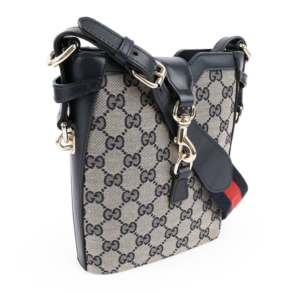 Gucci Ophidia Mini GG Supreme Bucket Bag - Beige & Blue