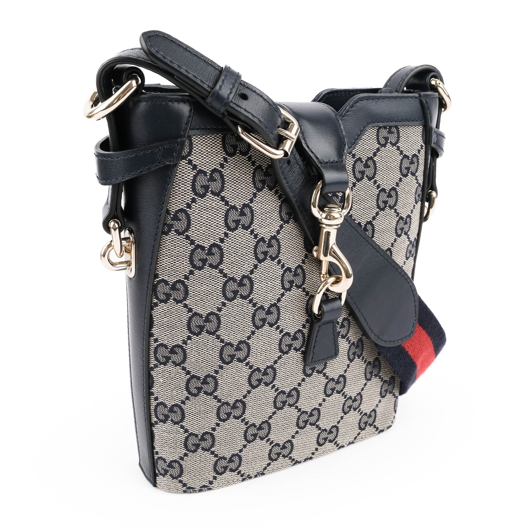 Gucci Ophidia Mini GG Supreme Bucket Bag - Beige & Blue