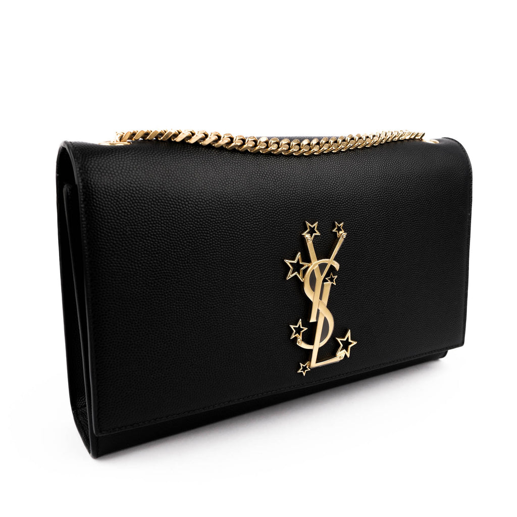 Saint Laurent Kate Medium - Star Monogram Black Grain de Poudre