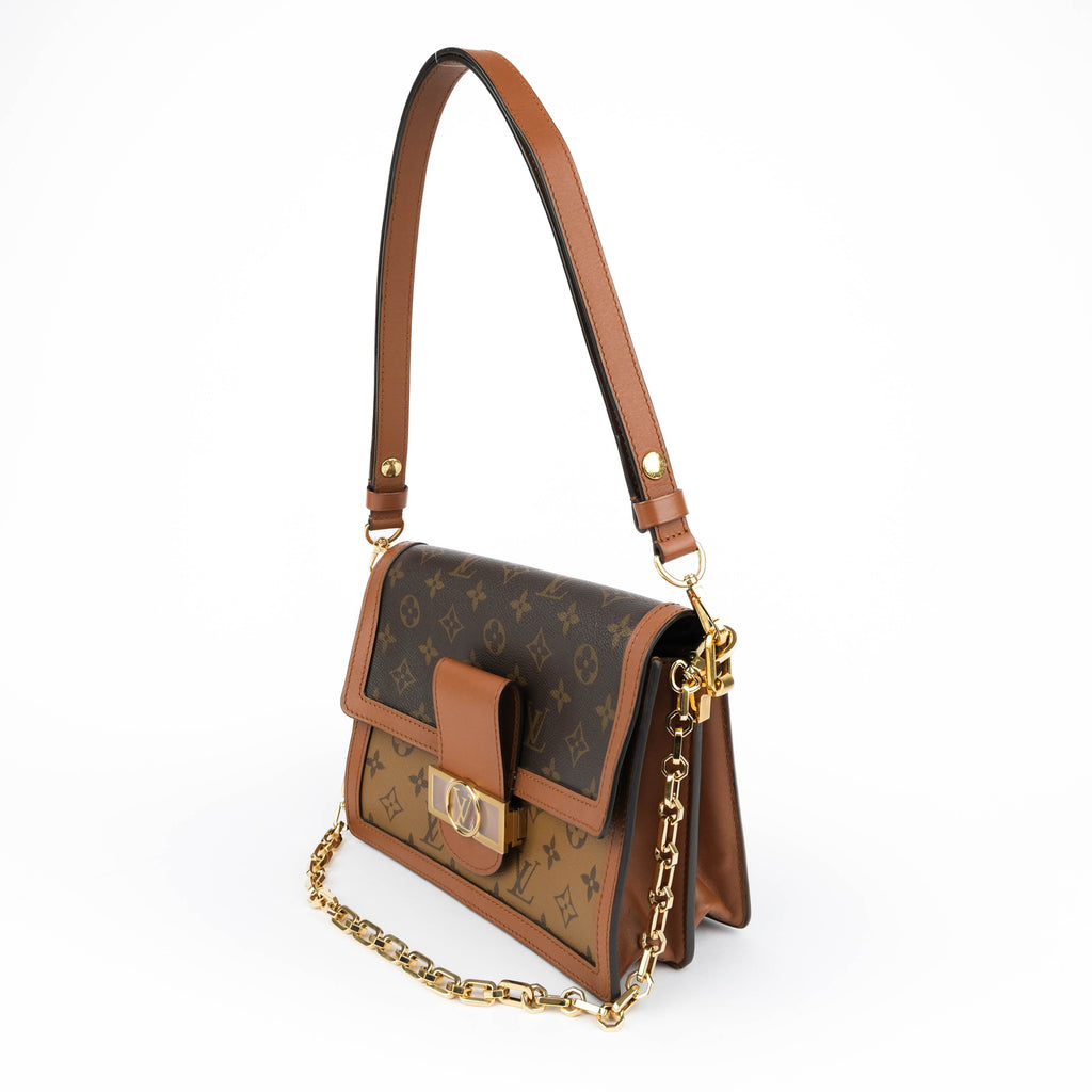 Louis Vuitton Dauphine MM Monogram Reverse Canvas Brown Crossbody Bag - M44391
