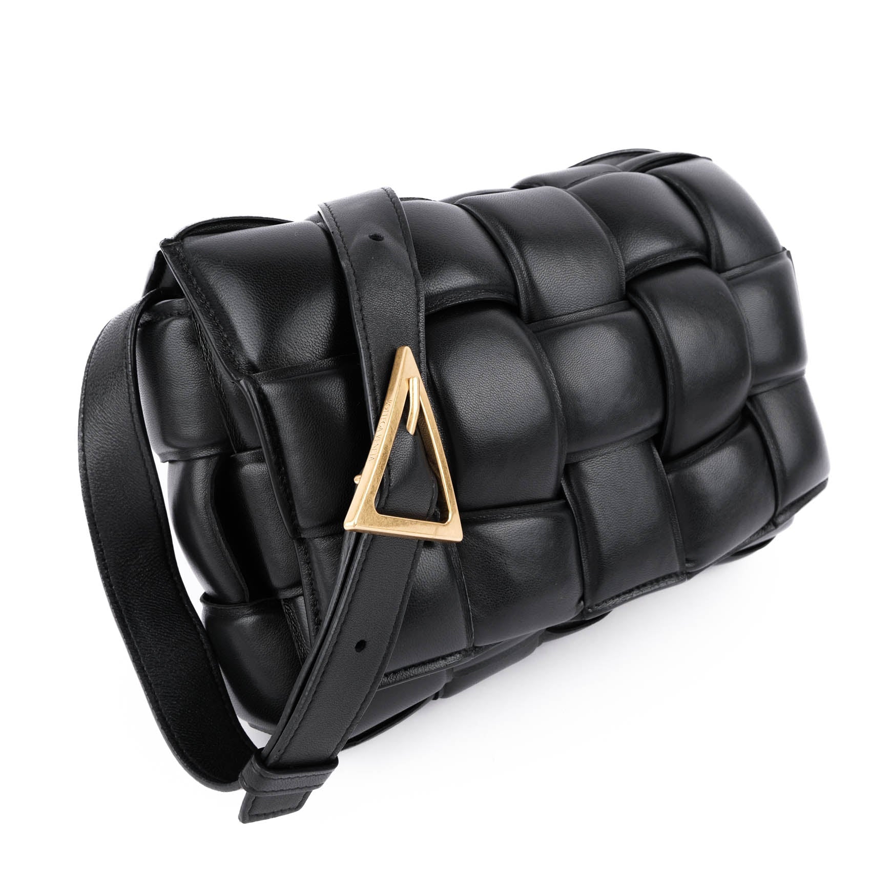 Bottega Veneta Black Padded Cassette Shoulder Bag