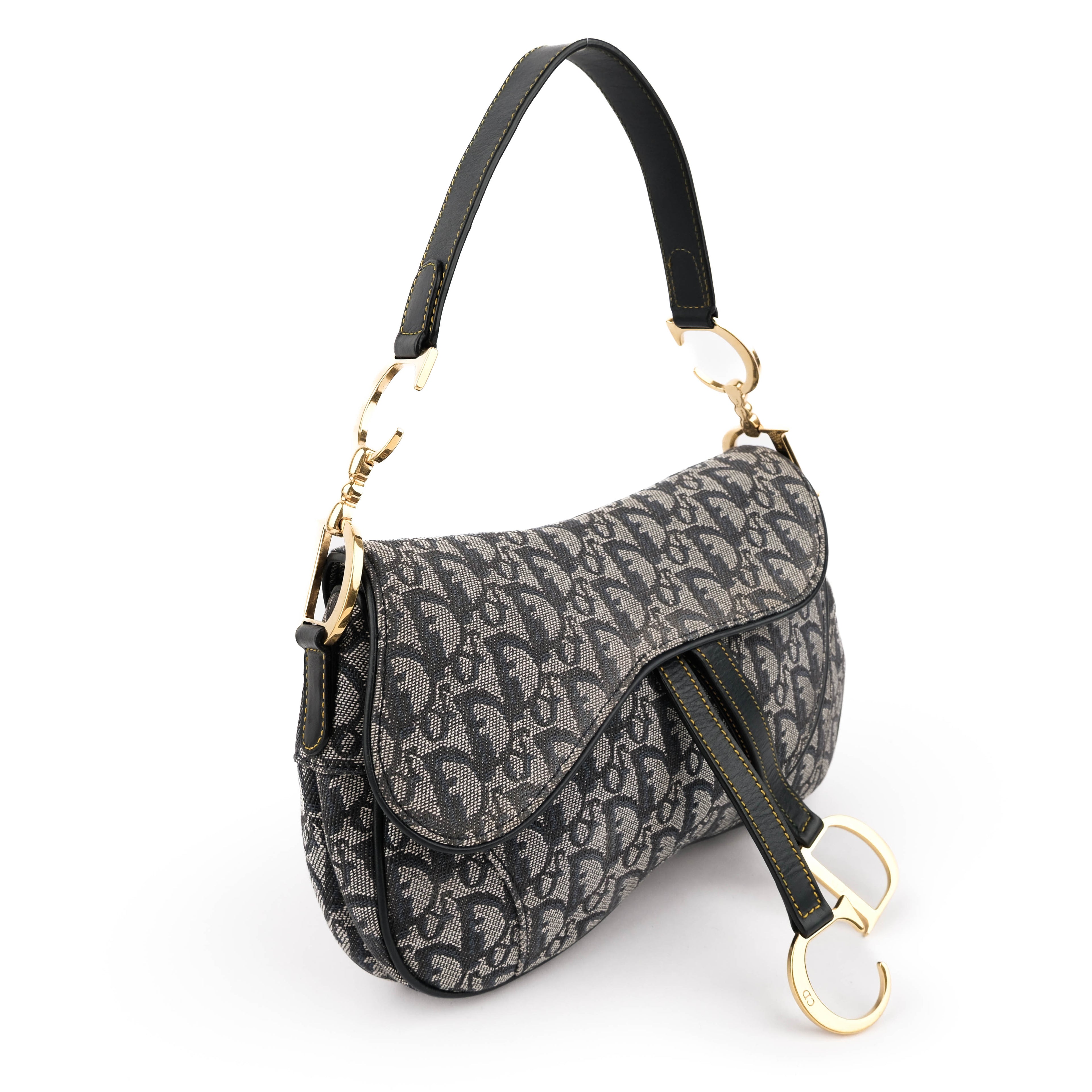 Christian Dior Vintage Diorissimo (Trotter) Double Saddle Bag (Blue/Navy)