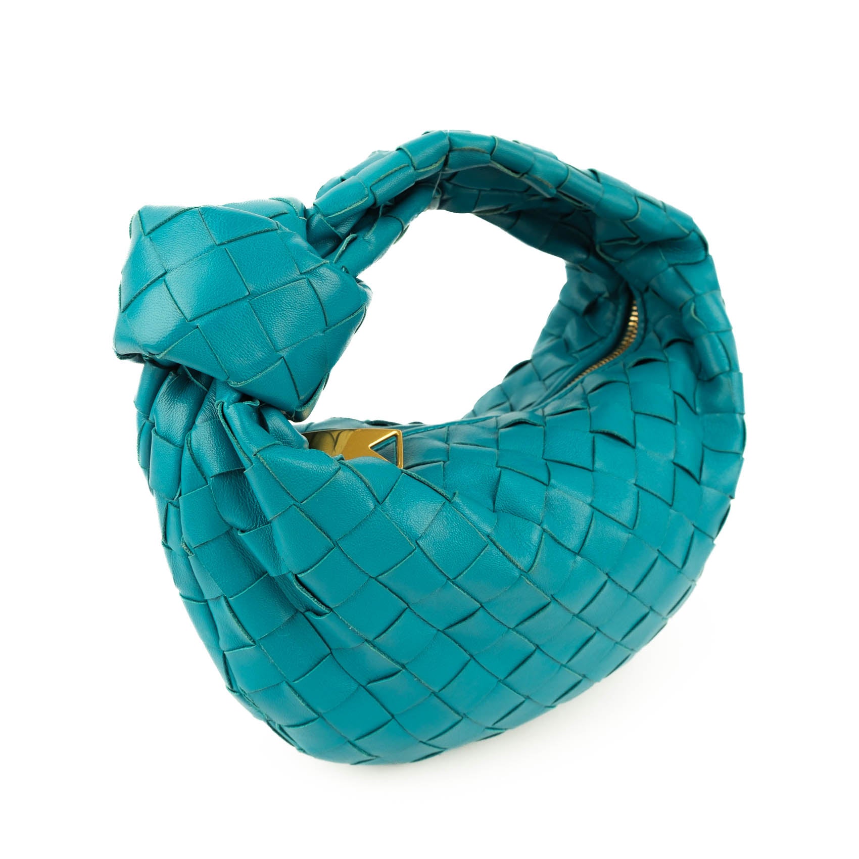 Bottega Veneta Mini Jodie Intrecciato Leather Handbag – Blue