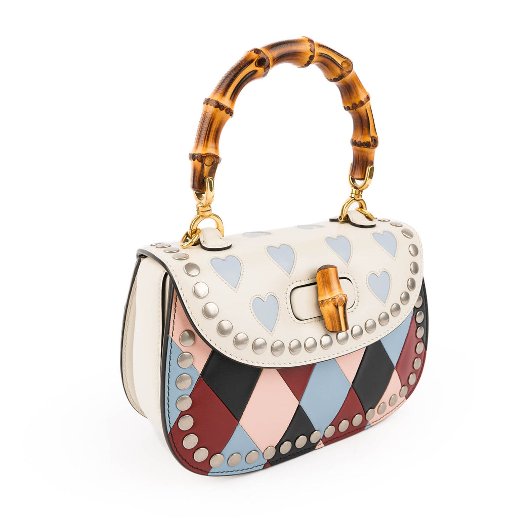 Gucci Multicolor Leather Lovelight Bamboo Top Handle 1947 Small Bag