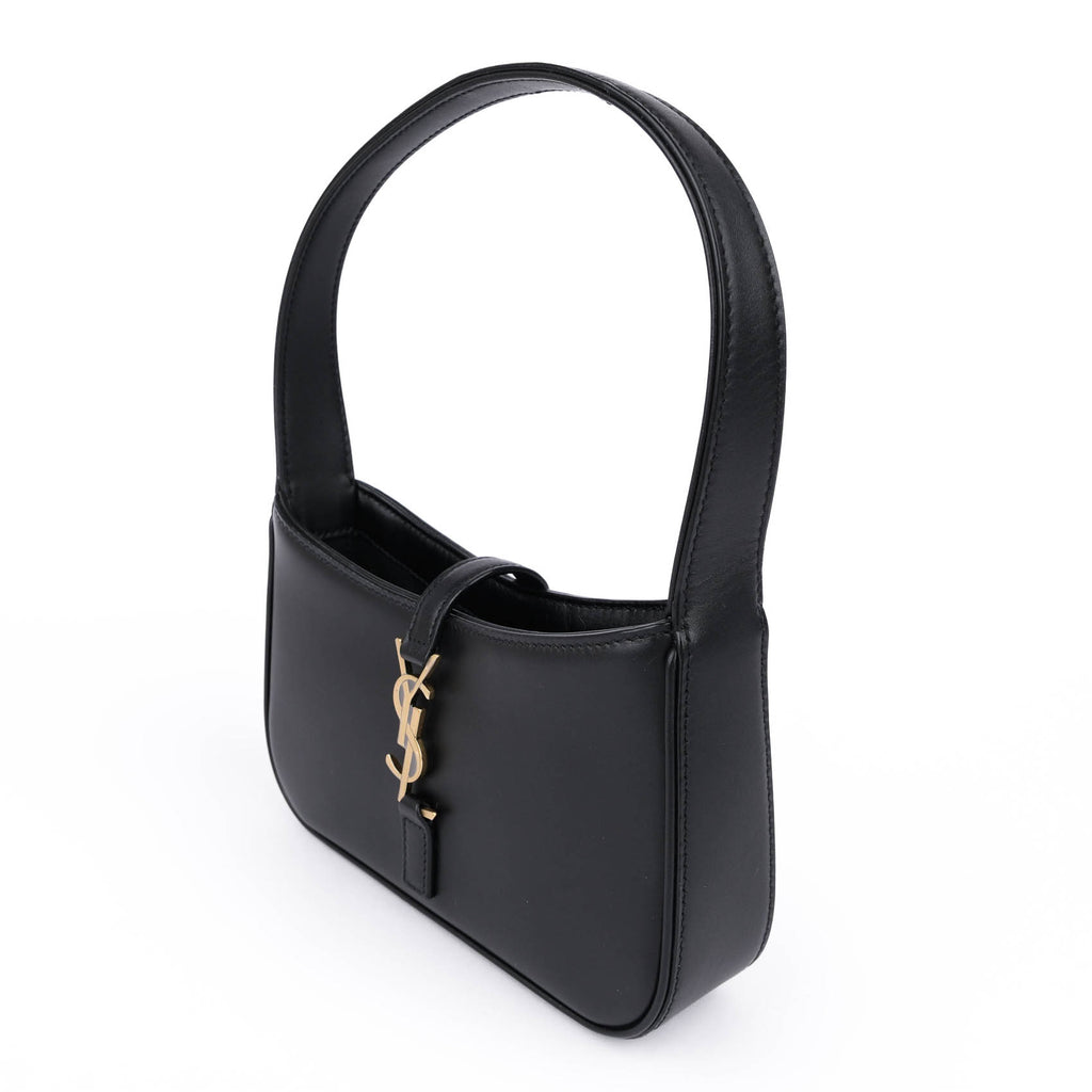 Saint Laurent Le 5 à 7 Small Hobo Bag Smooth Leather Black Gold Hardware 710318