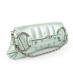 Gucci Horsebit 1955 Large Padded Chain Shoulder Bag - Metallic Mint Green