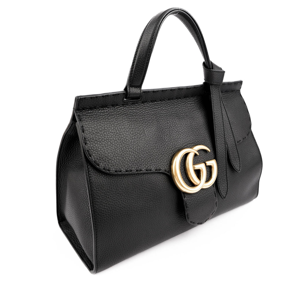 Gucci GG Marmont Pebbled Leather Top Handle Bag