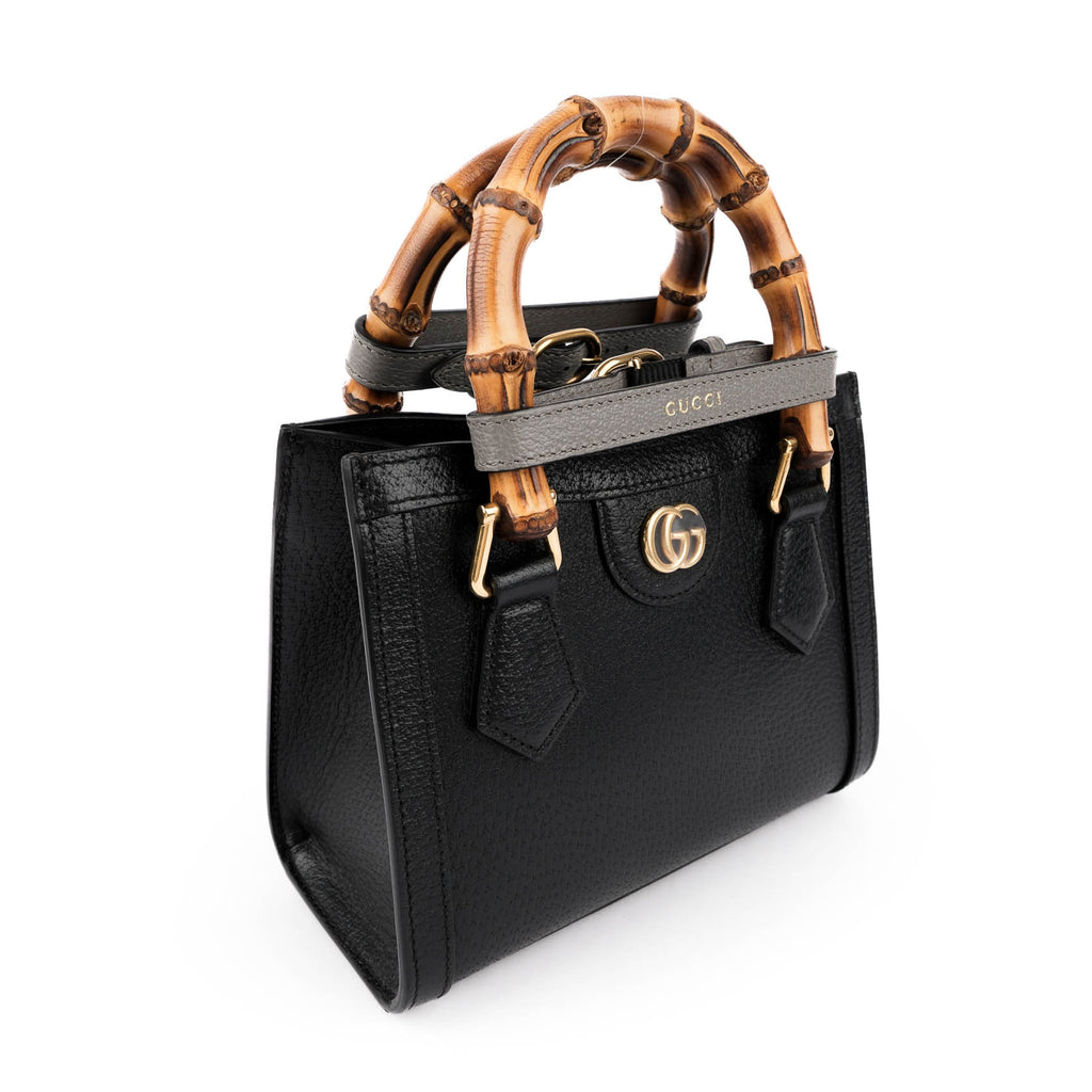 Gucci Diana Mini Handbag - Black Leather with Bamboo Handles