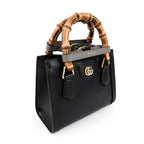 Gucci Diana Mini Handbag - Black Leather with Bamboo Handles