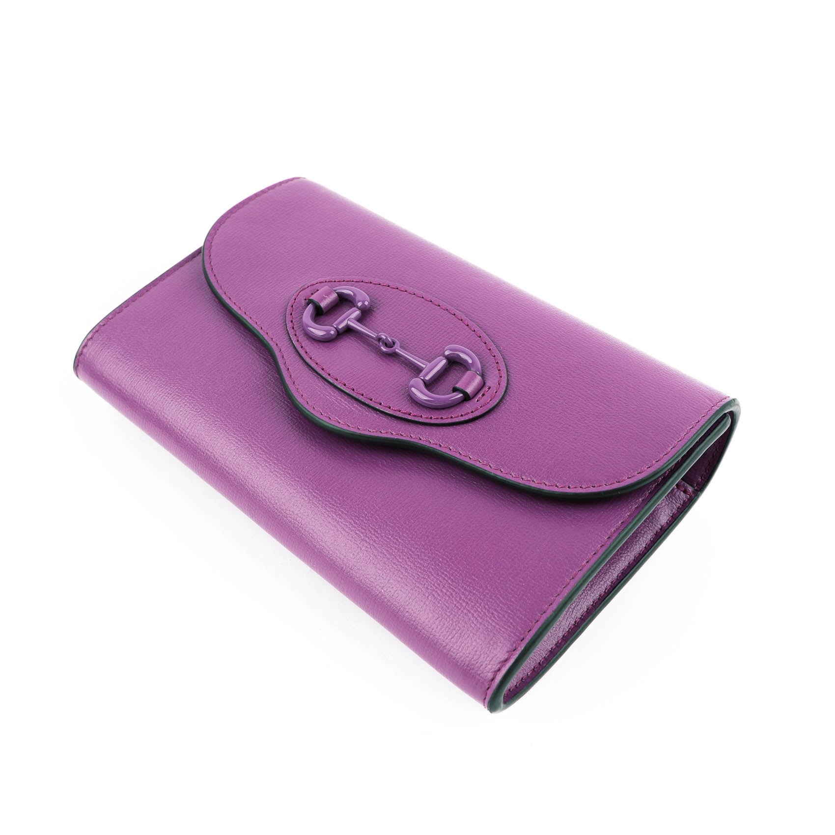 Gucci Horsebit 1955 Mini Shoulder Bag in Purple Leather