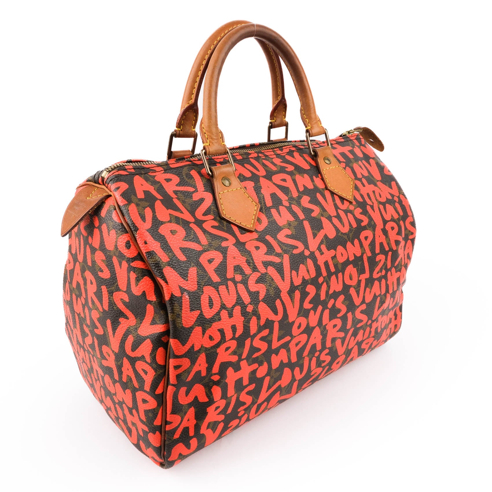 Louis Vuitton Monogram Graffiti Speedy 30 Orange M93705