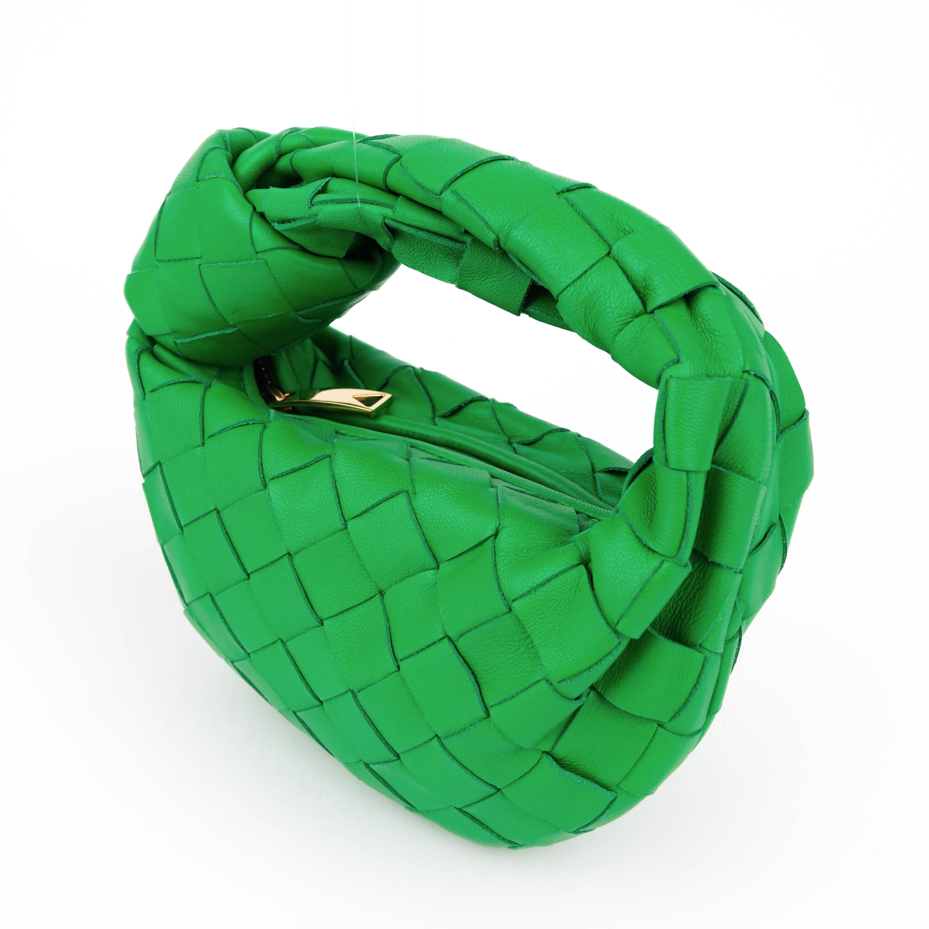 Bottega Veneta Mini Jodie Intrecciato Leather Handbag – Green