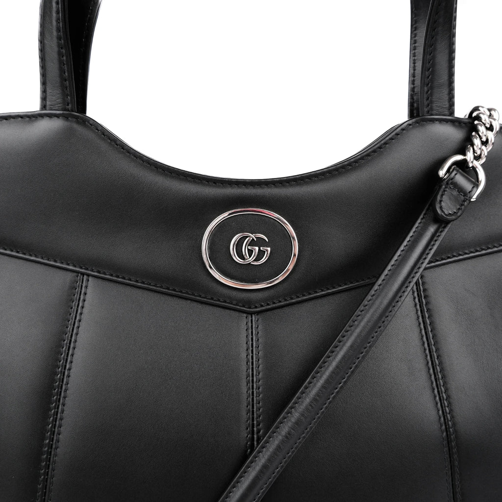 Gucci Petit GG Large Black Leather 2Way Handbag 745918 Rank A