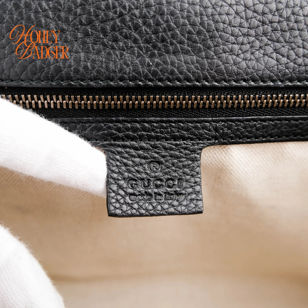 Gucci GG Marmont Top Handle Leather Black Rank A