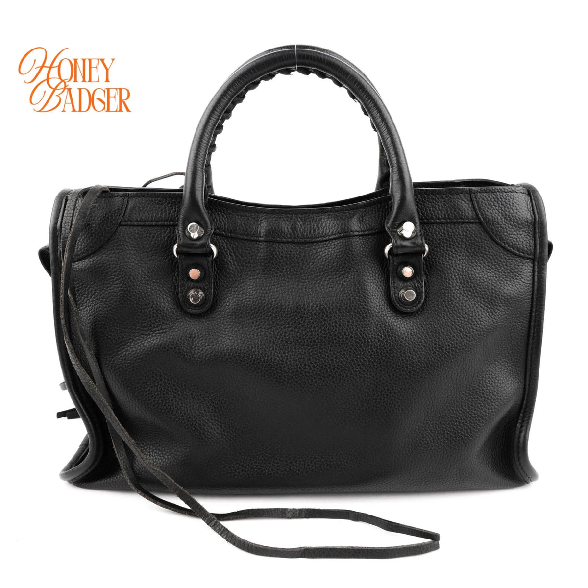 Balenciaga City Medium Leather Black Silver Hardware Rank A