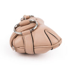 Gucci Horsebit 1955 Small Chain Shoulder Bag Quilted Leather Beige Silver Hardware