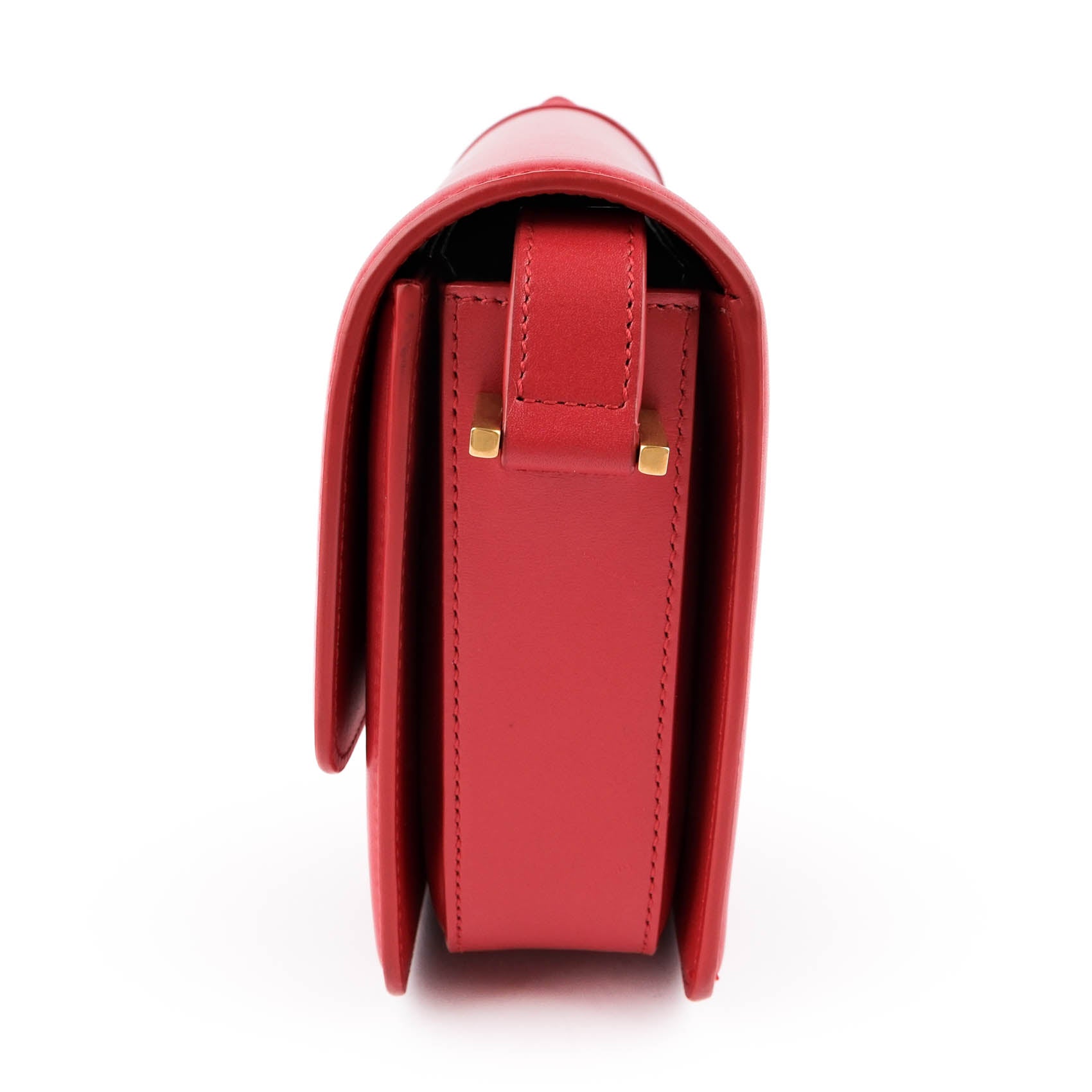 Saint Laurent Paris Solferino Small Shoulder Bag 634305 Smooth Leather Red Gold Hardware