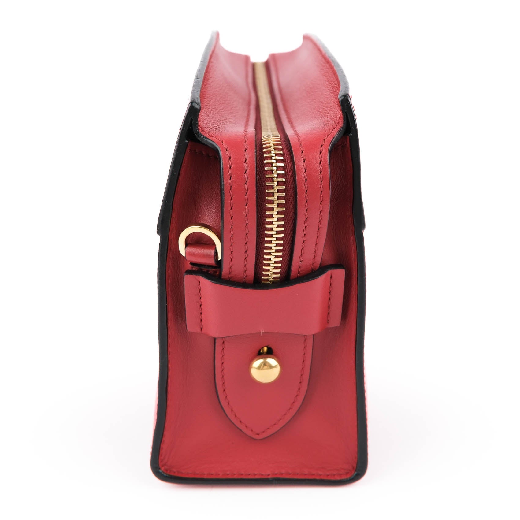 Prada Esplanade Crossbody Saffiano City Calf Red Leather Shoulder Bag 1BH043 Gold Hardware