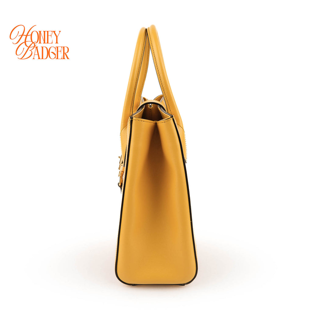Gucci Jackie 1961 Piston Lock Yellow Leather Shoulder Tote Bag (Medium)