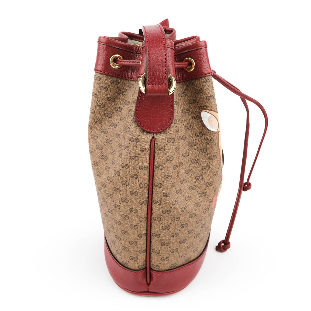 Gucci x Doraemon Limited Edition Mini Bucket Bag GG Supreme Canvas Red 647801