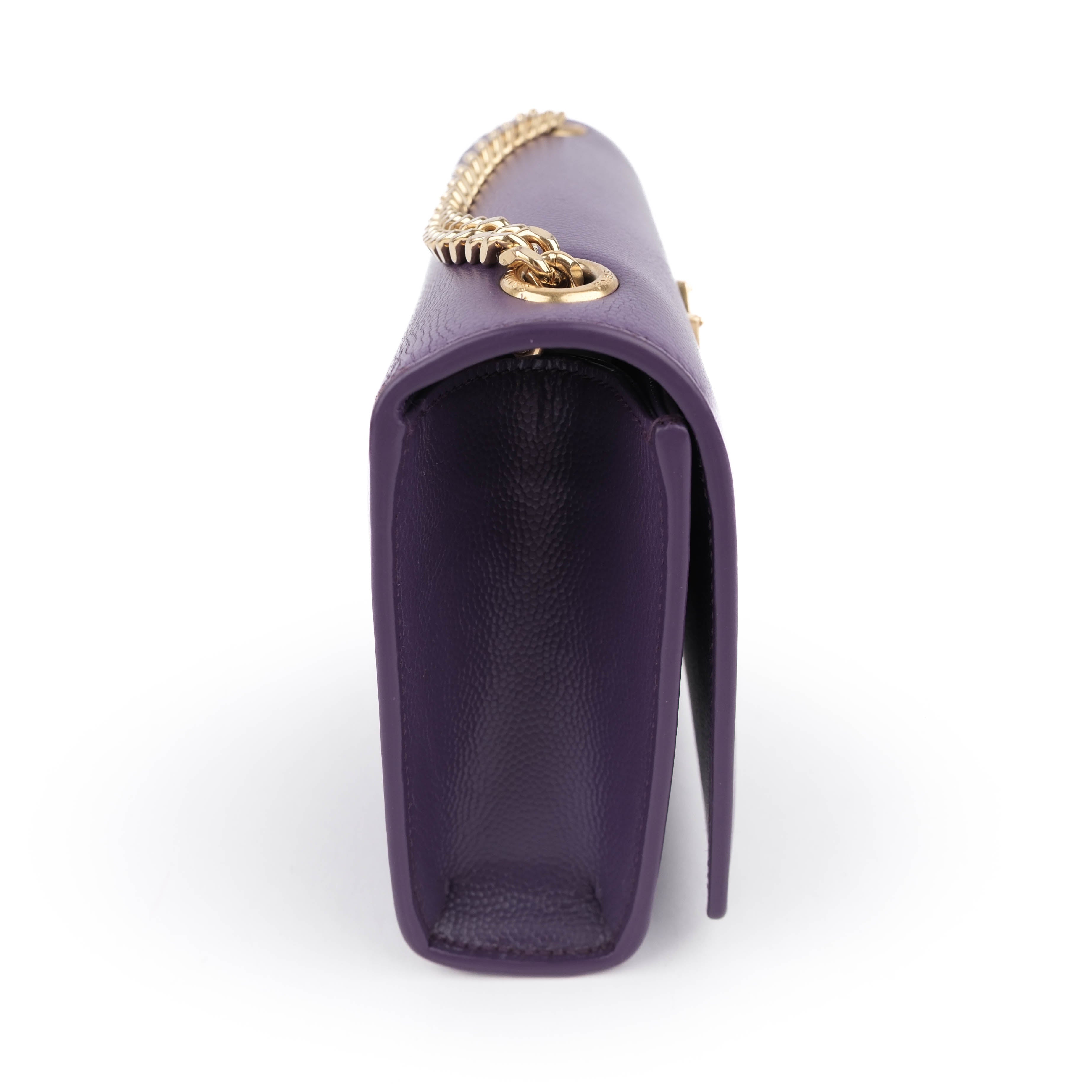 Saint Laurent Small Kate Purple Grained Leather