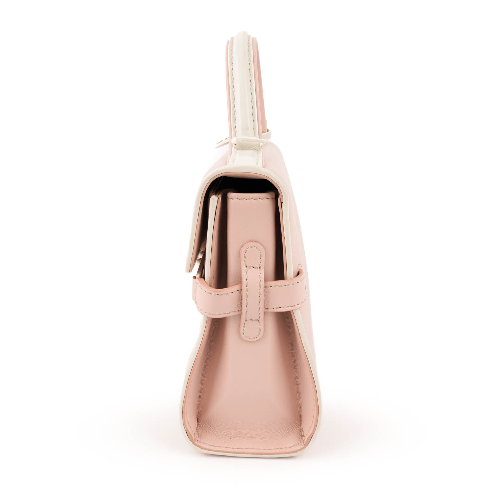 Delvaux Tempête Mini Calfskin Leather 2-Way Handbag (Light Pink / Bicolor)