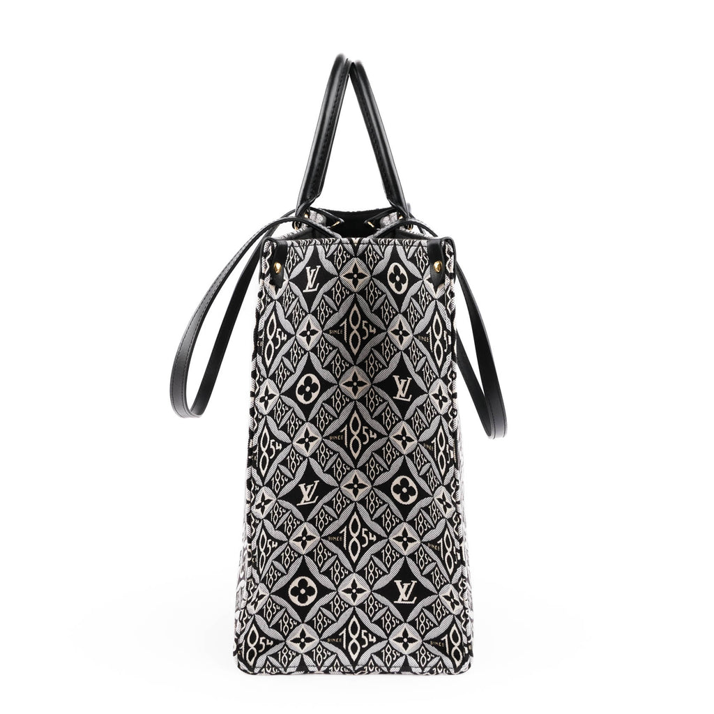 Louis Vuitton Onthego GM Since 1854 M57207 Black Jacquard Tote Bag NFC Verified