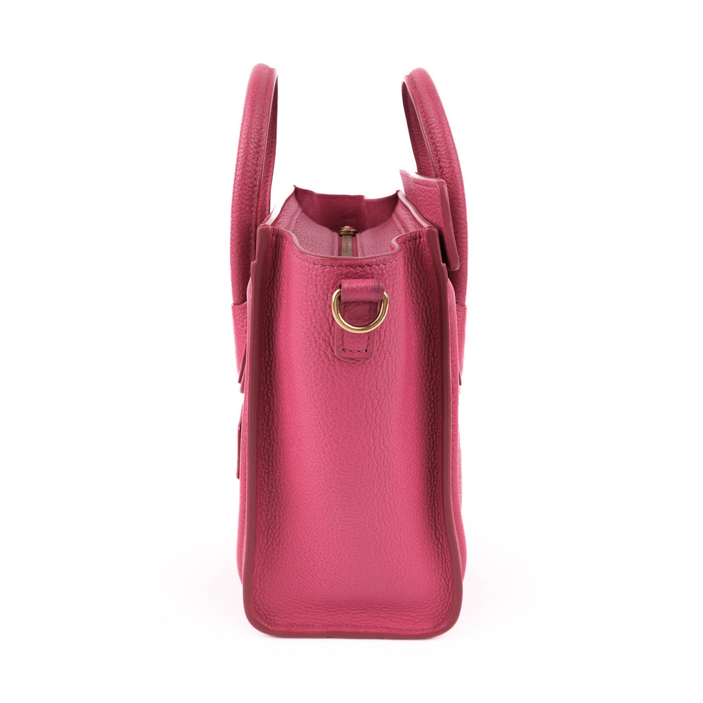 CELINE Nano Luggage Bag in Drummed Calfskin - Pink (2019)