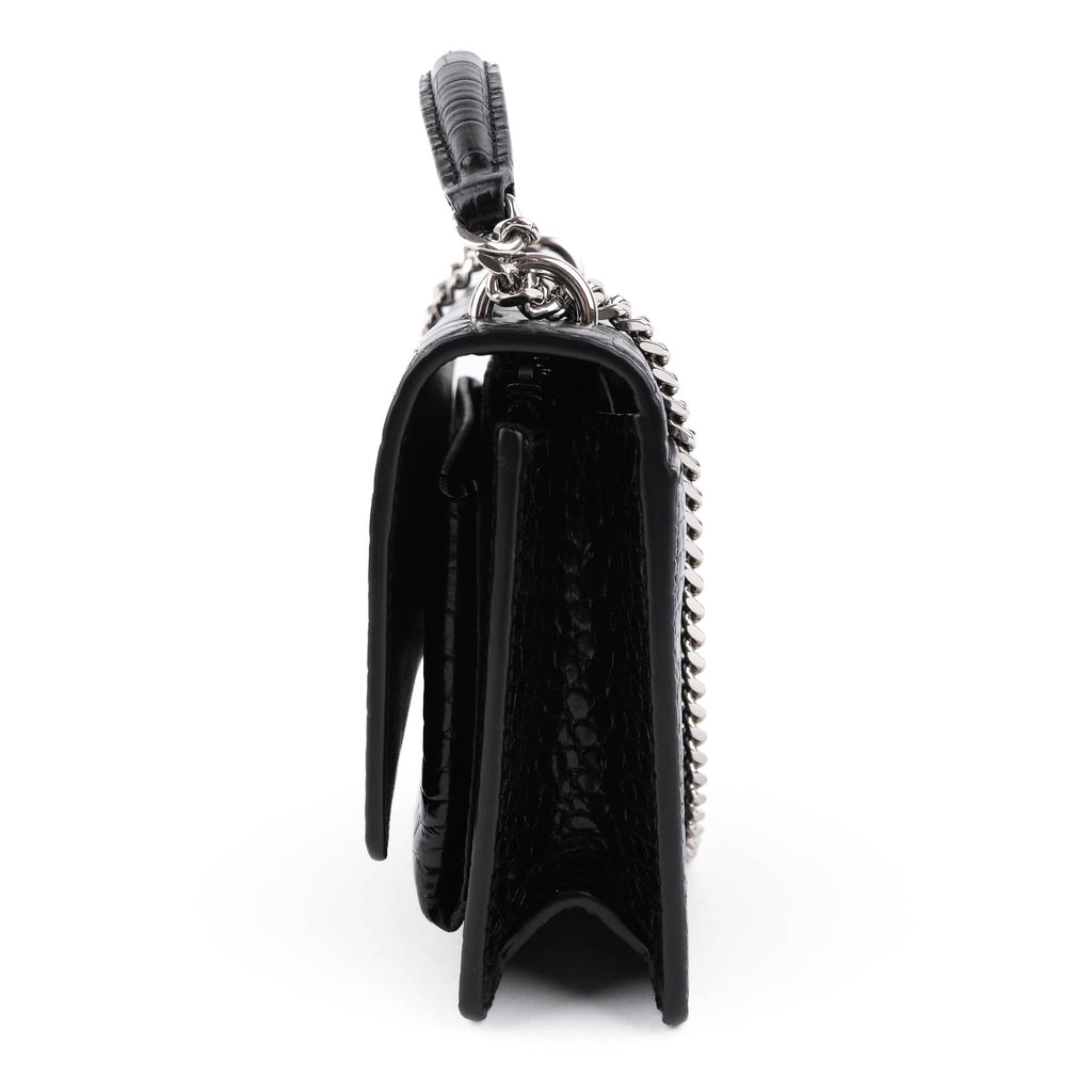 Saint Laurent Sunset Medium in Crocodile-Embossed Leather