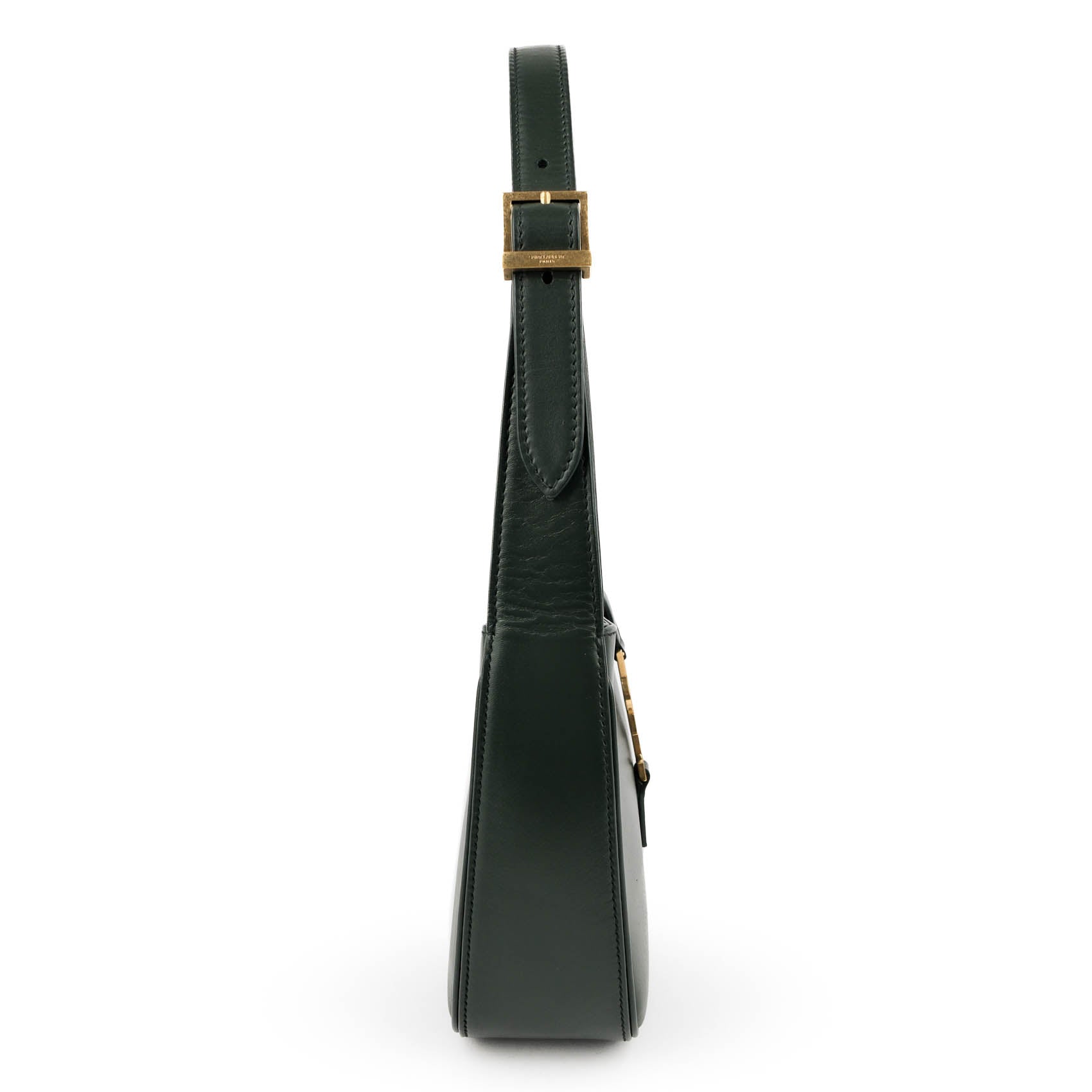 Saint Laurent Paris Le 5 à 7 Shoulder Bag 657228 Smooth Calfskin Leather Green Gold Hardware