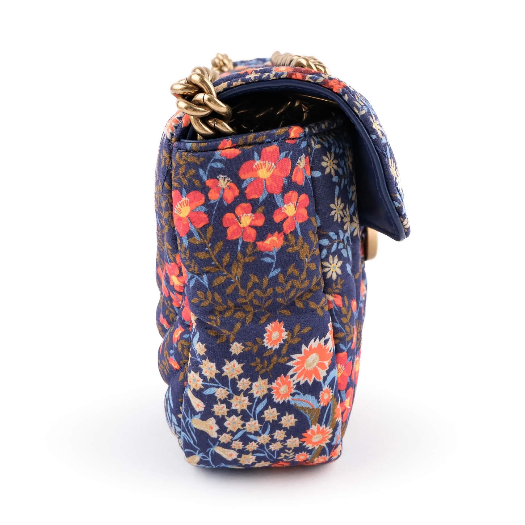 Gucci Small GG Marmont Floral Print Canvas Shoulder Bag